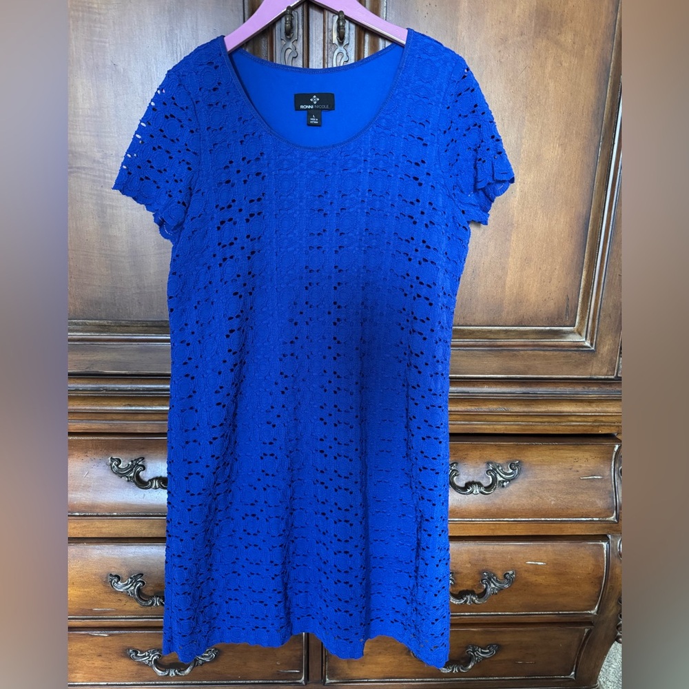 Ronni Nicole Royal Blue Lace Dress